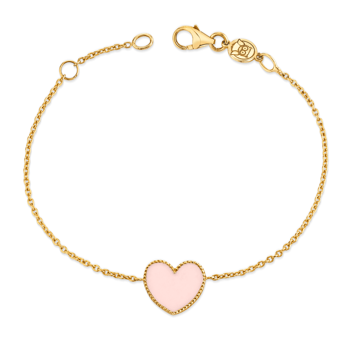 Sterling Silver Ball Slider Bracelet - With Engraved Rose Gold Heart Charm  - The Perfect Keepsake Gift
