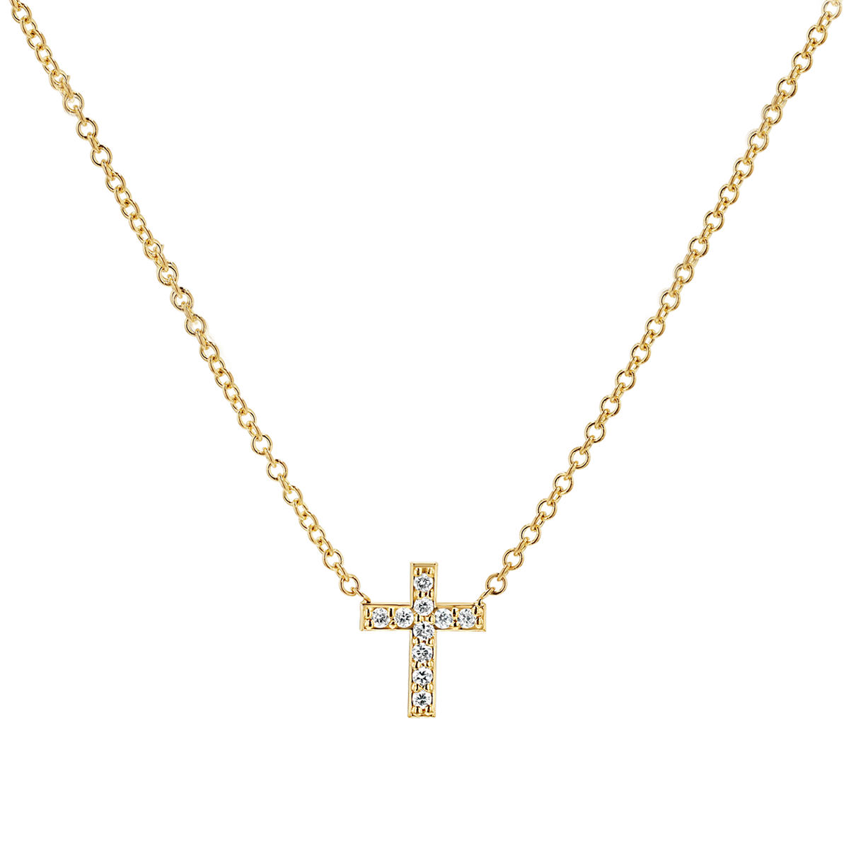 Childrens gold cross sale and chain