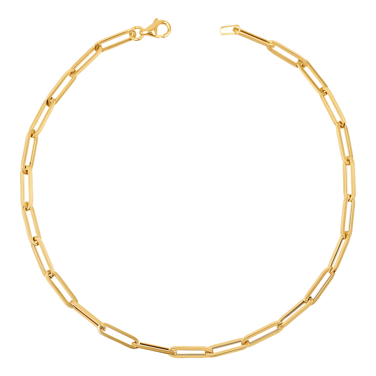 18K Gold Paper Clip Chain for Necklace Bracelet Anklet Supply by Yard,  Wholesale Bulk Roll Chain by Yard Oval Link Chain 15x4mm CH101