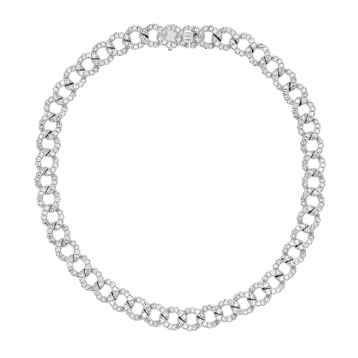 Diamond Cuban Link Bracelet 14K White Gold / 7.5 Inches by Baby Gold - Shop Custom Gold Jewelry