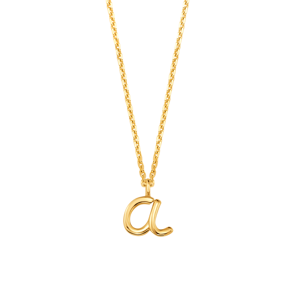 Initial Pendant L Letter Charms Diamond Necklace 14K Gold-G,I1 18 Chain / White Gold