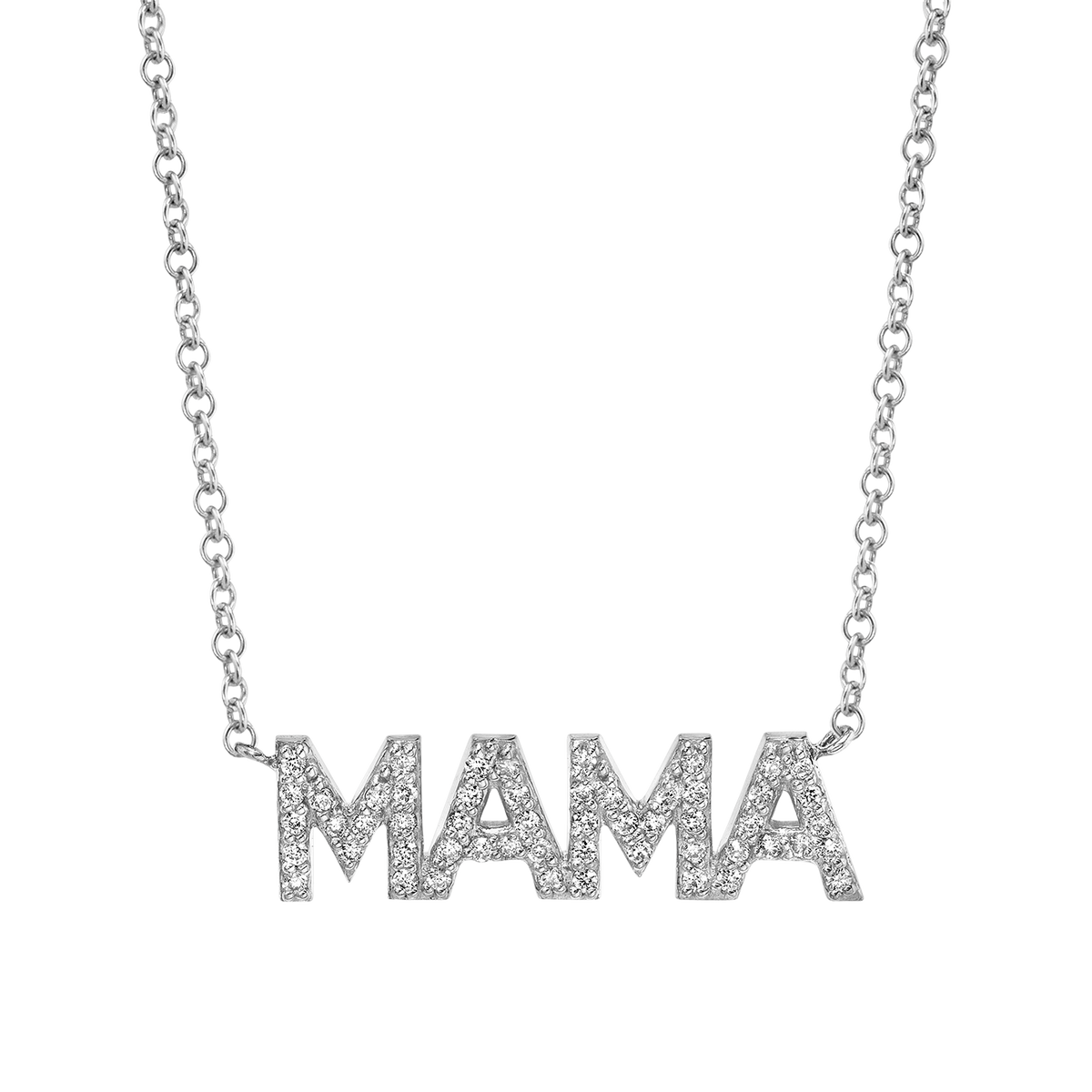 White gold sales mama necklace