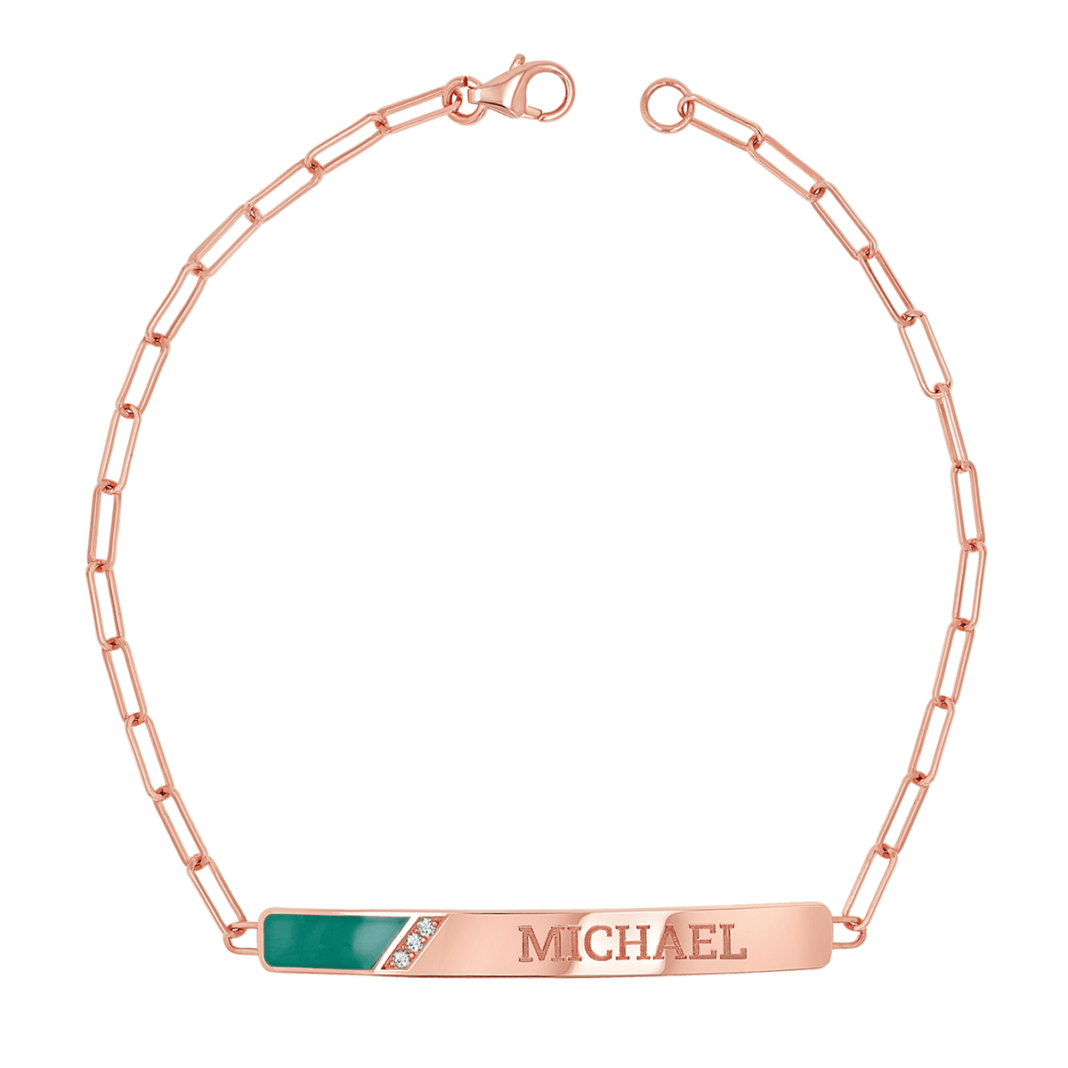 Diamond Enamel Bubble Letter Bracelet