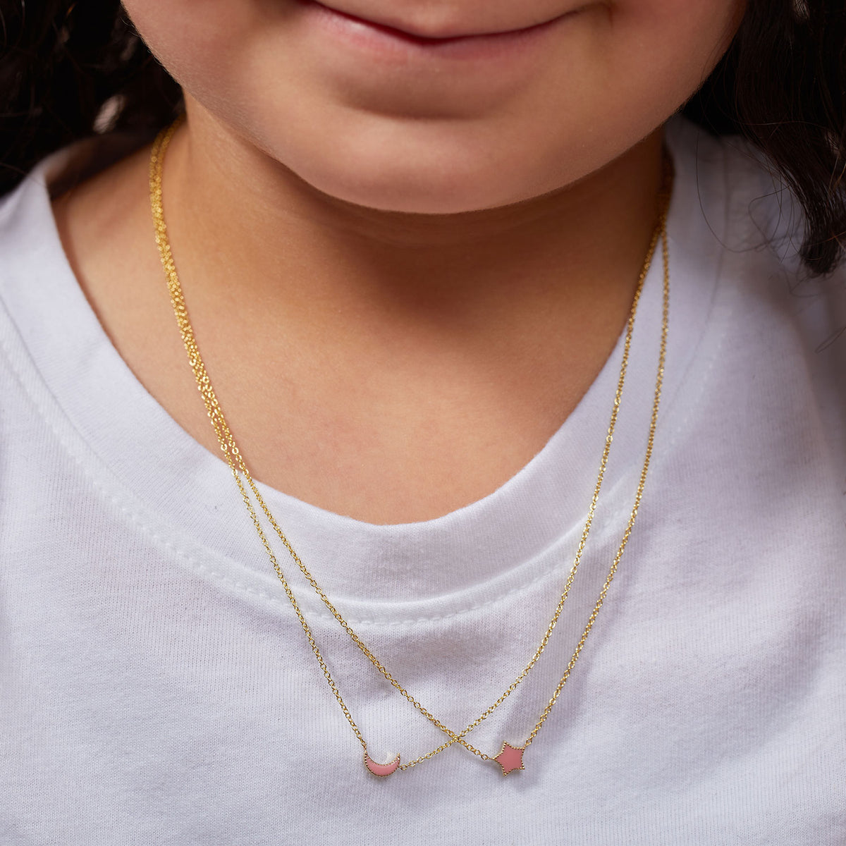 Gold-plated pendant for children with enamel panda motif