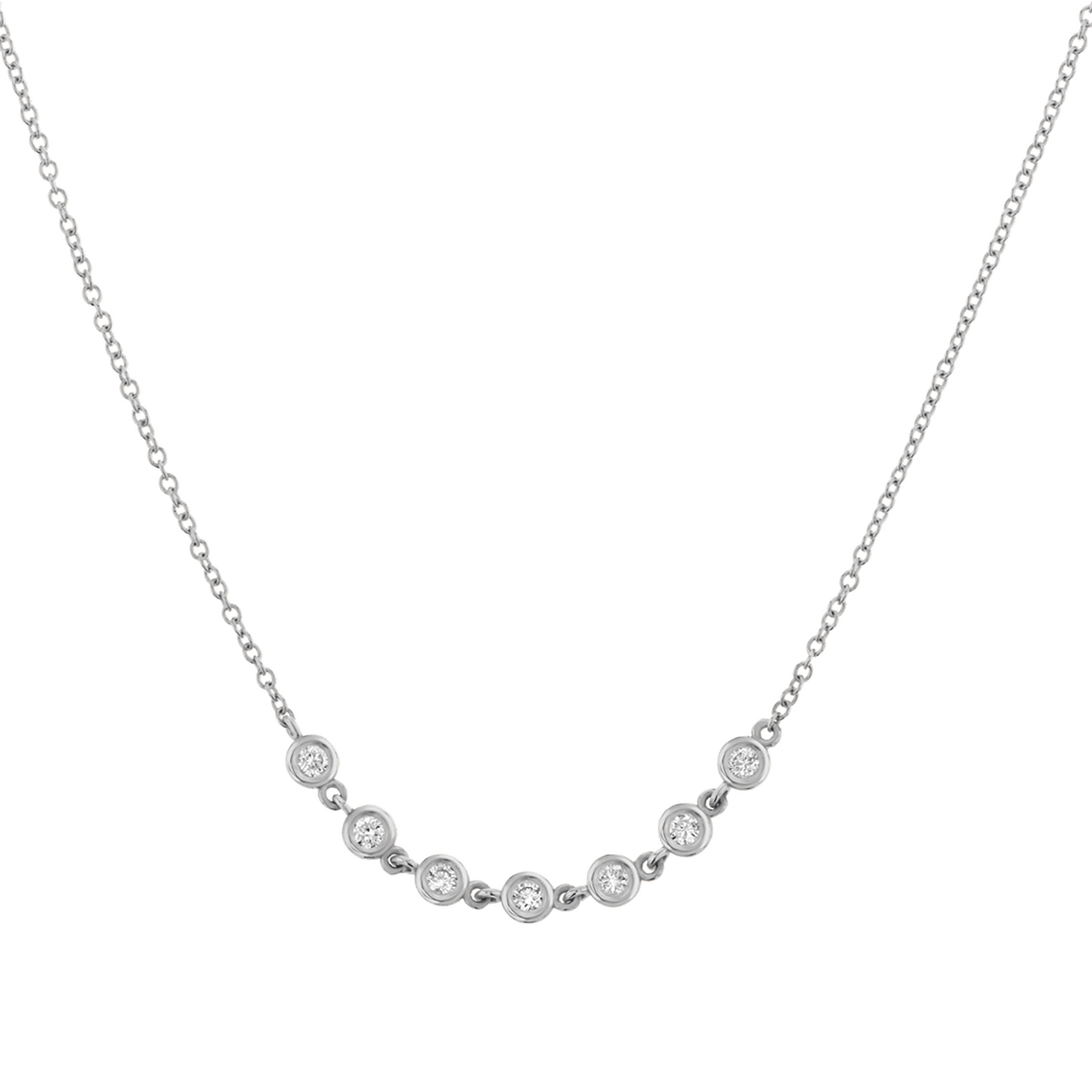 Baby Gold Diamond Solitaire Bezel Necklace