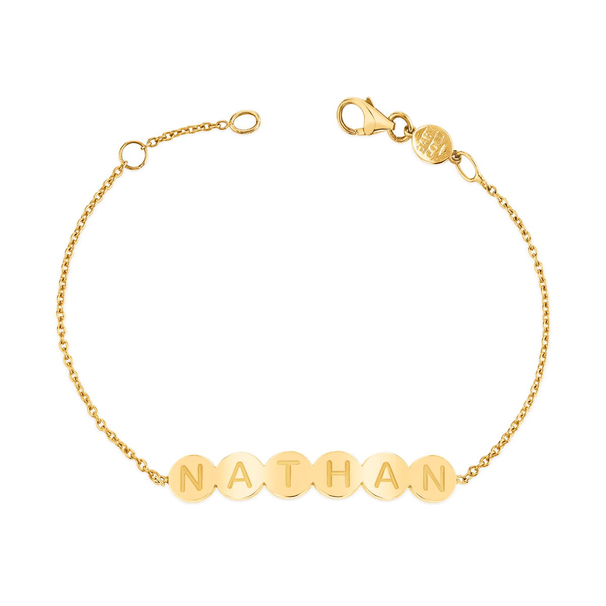 Bubble Letter Bracelet 14K