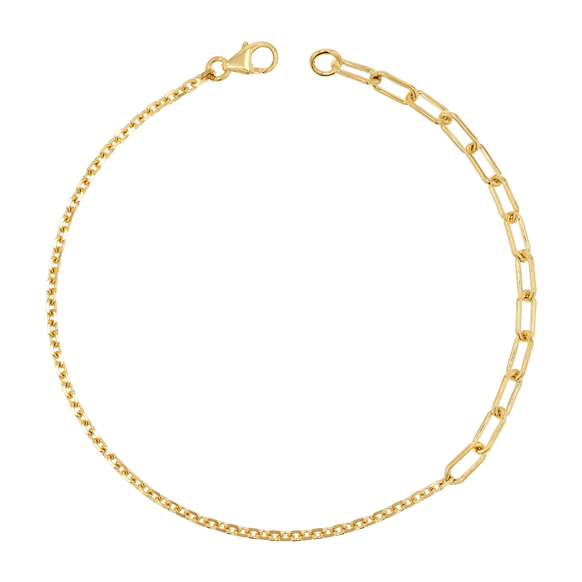 14K Grand Paper Clip Chain Bracelet 14K Yellow Gold / 6.5 Inches by Baby Gold - Shop Custom Gold Jewelry