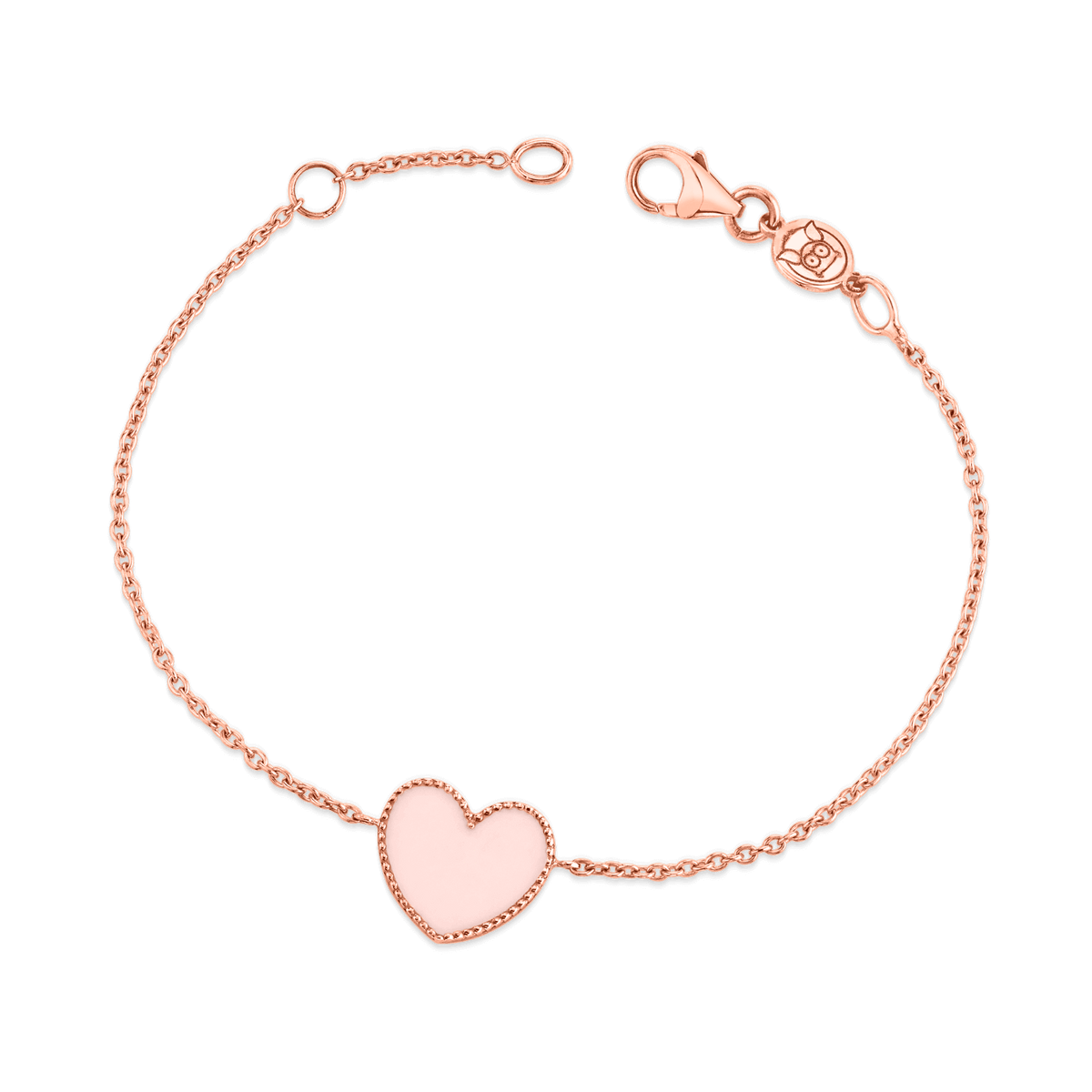 Enamel Heart Necklace 14K Rose Gold / 6mm by Baby Gold - Shop Custom Gold Jewelry
