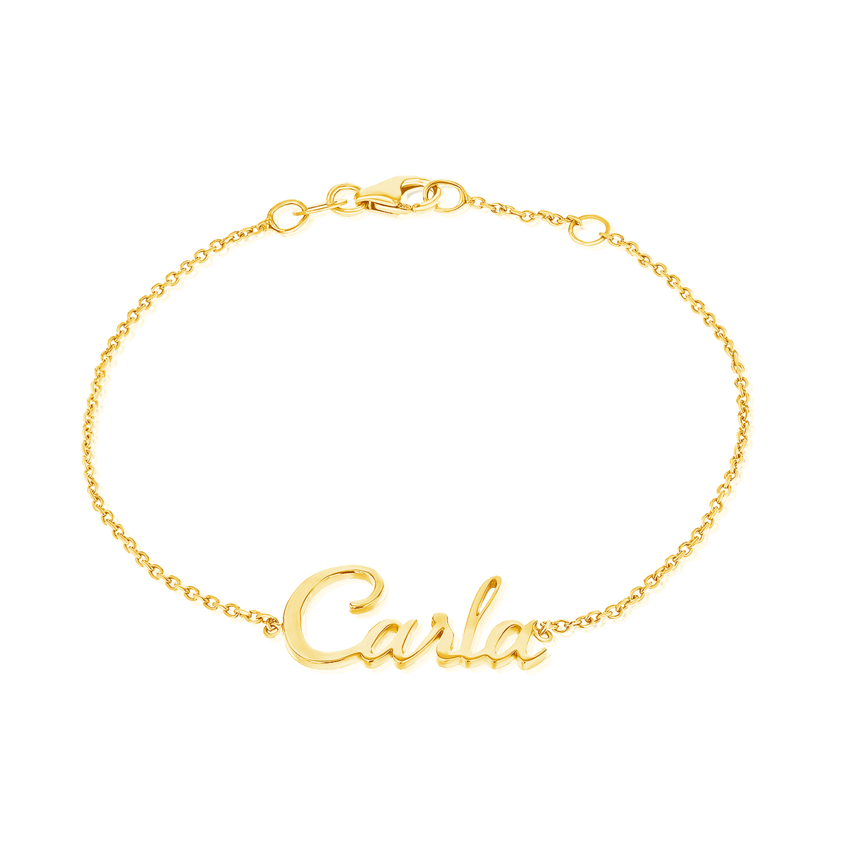 Custom Name Bracelet with Cursive Thin Font, Metal Name Bracelet