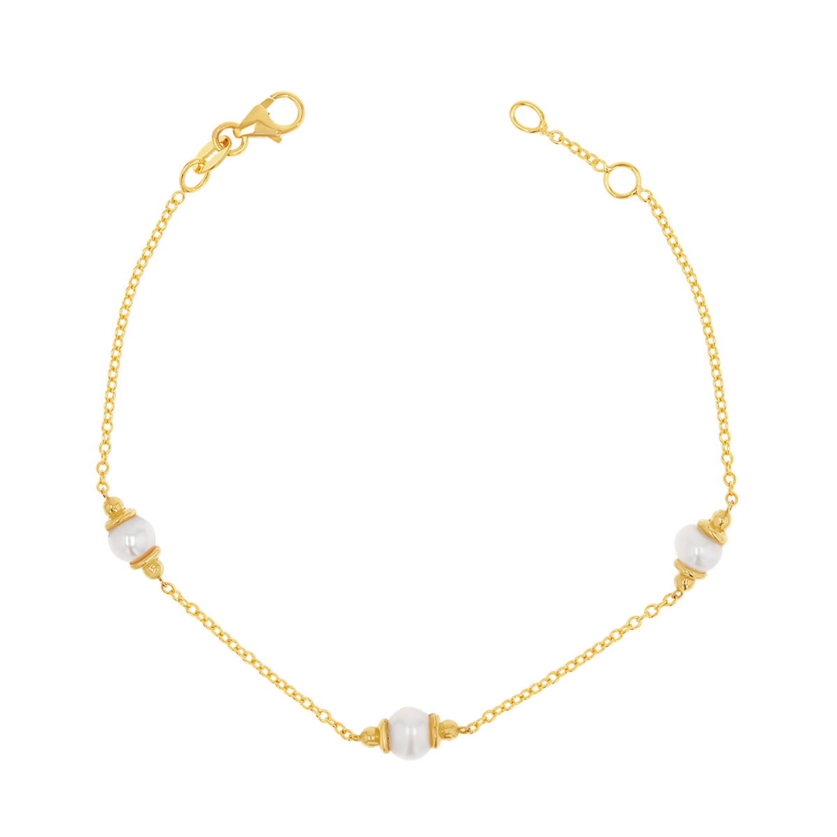 Dainty Ball Bracelet 14K White Gold / 7 - 7.5 (Adjustable) by Baby Gold - Shop Custom Gold Jewelry