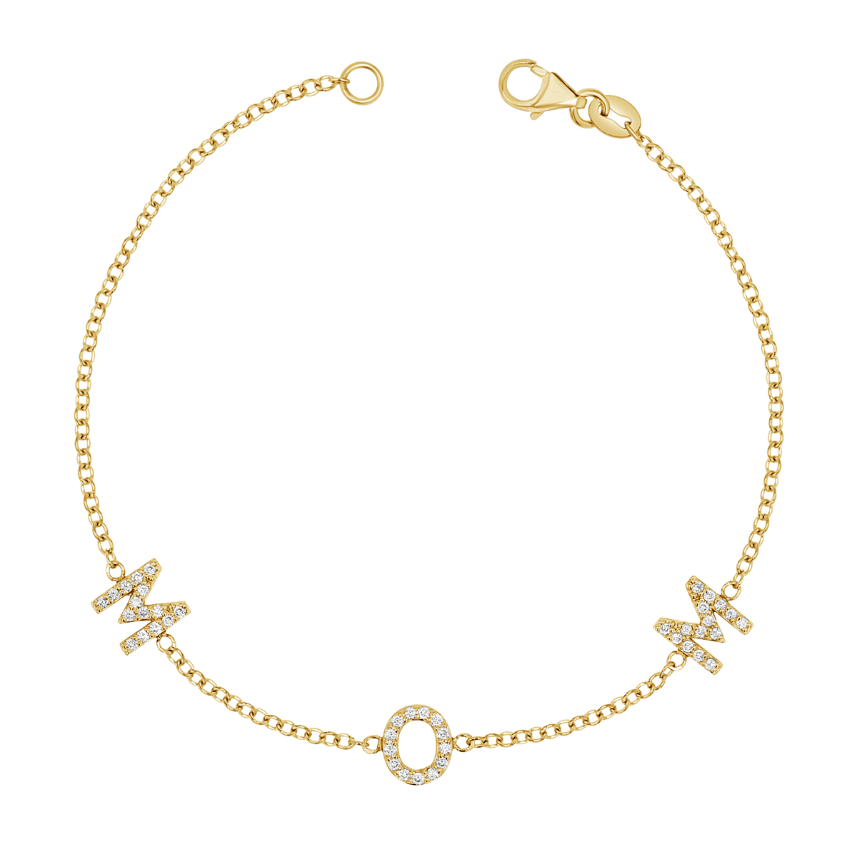 Initial Bracelet - Engraved Compass Bracelet - 14K Solid Gold - Gift for Anniversary - Gift for Mom