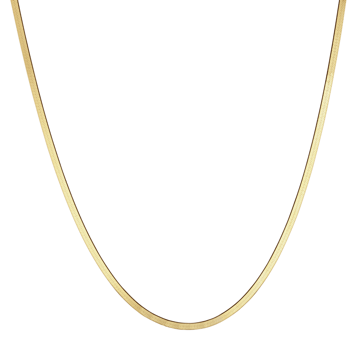 14K Solid Rose Gold Herringbone Chain Necklace 16 