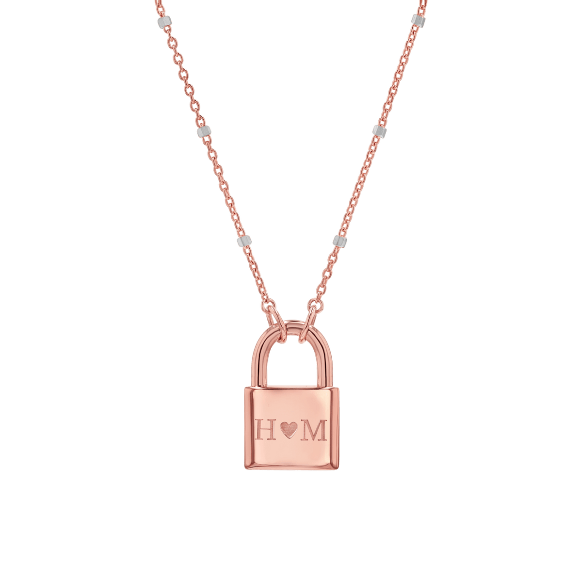 Apples of Gold Jewelry Engravable Padlock Necklace