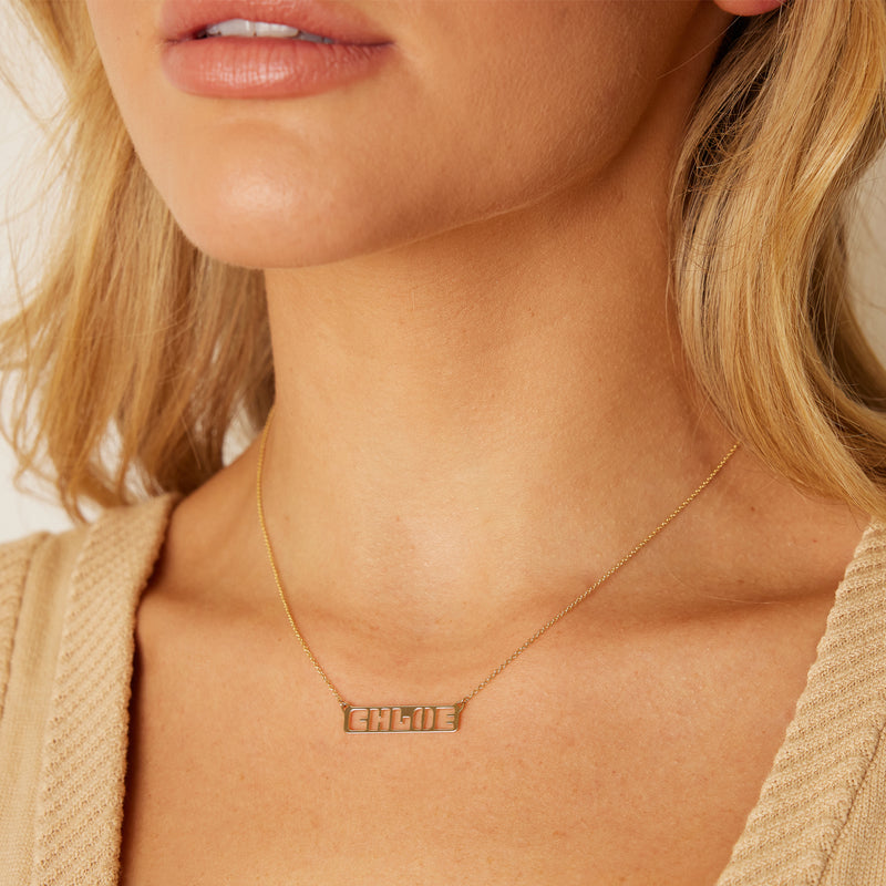 Customizable Cut-Out Name Necklace