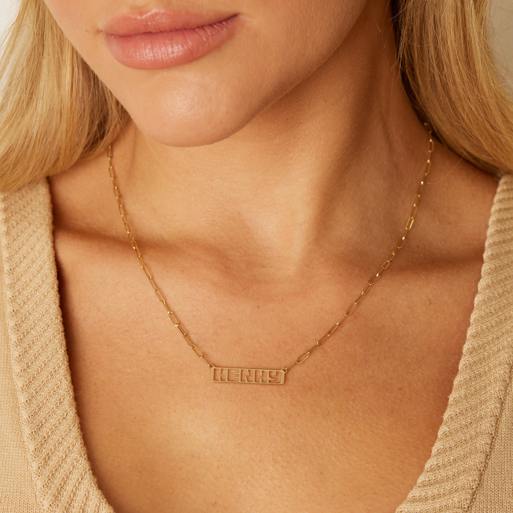 Customizable Cut-Out Name Necklace