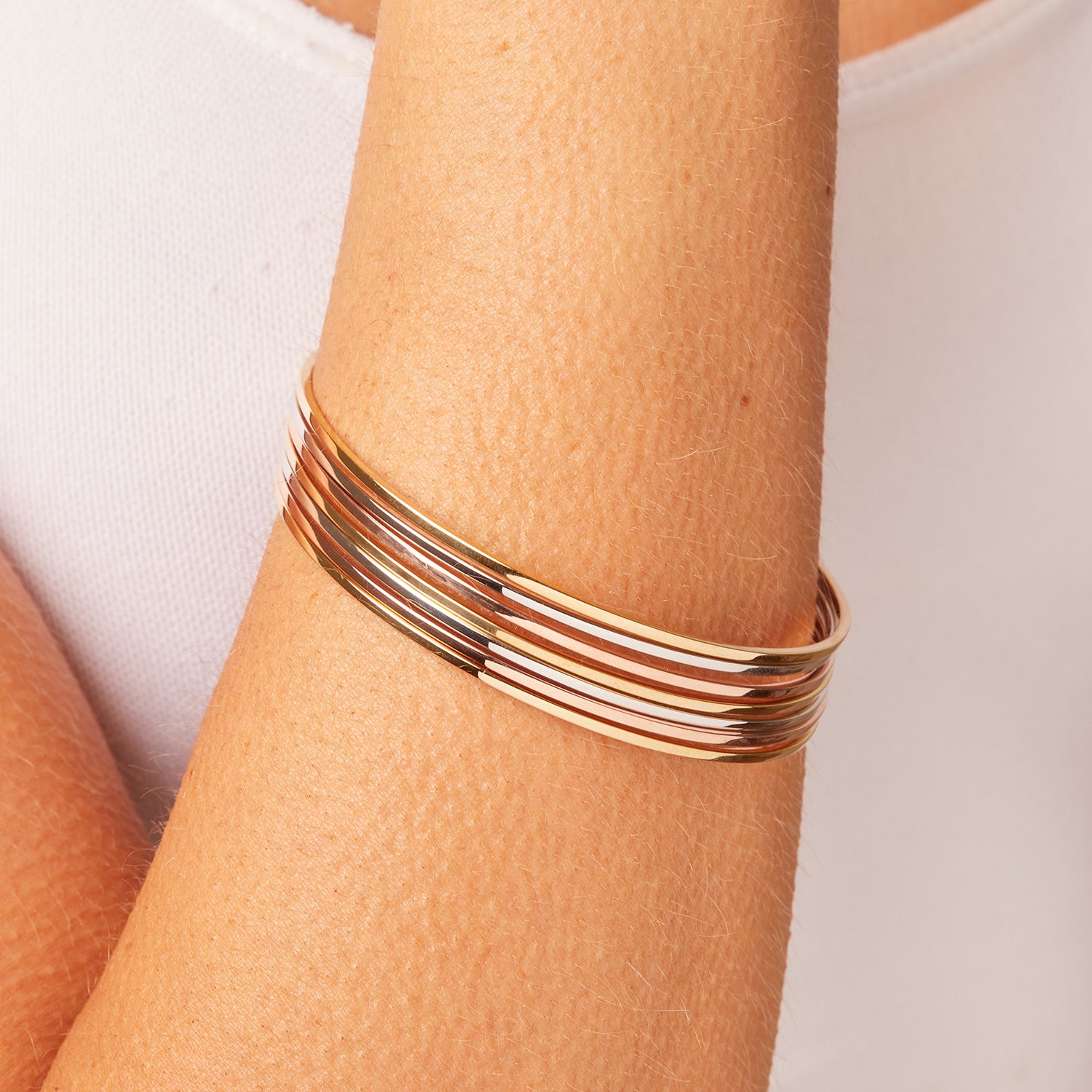 Tricolor Seven Stack Bangle