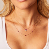 Ruby Bezel Strand Necklace