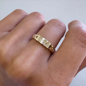Engravable Cuban Link Ring