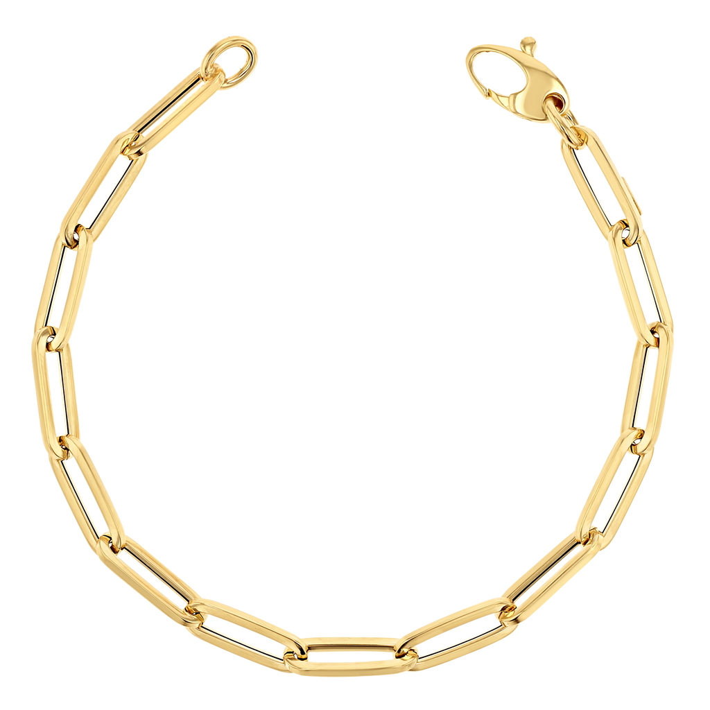 14K Large Paper Clip Chain Bracelet