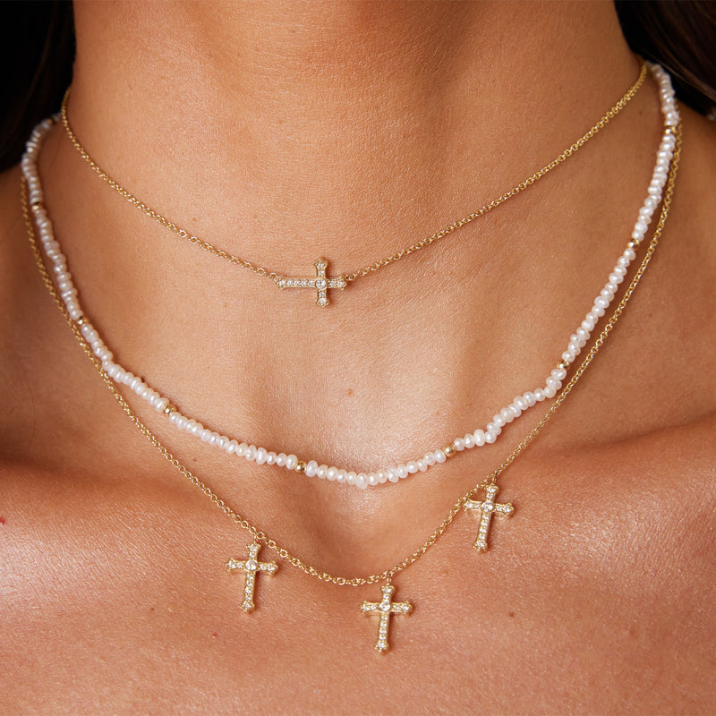 Trinity Diamond Cross Necklace