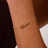 Oval Starset Diamond Initial Bracelet