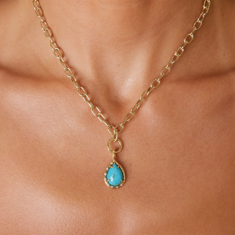 Turquoise Tear Drop Charm