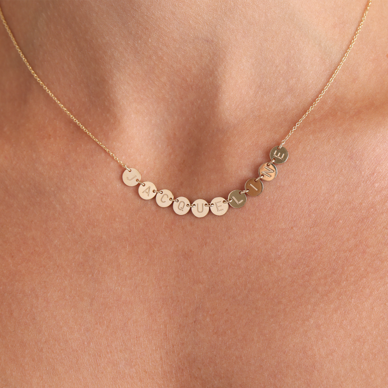 Round Bubble Name Necklace