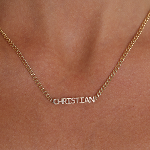 Mini Single Name Cuban Chain Necklace