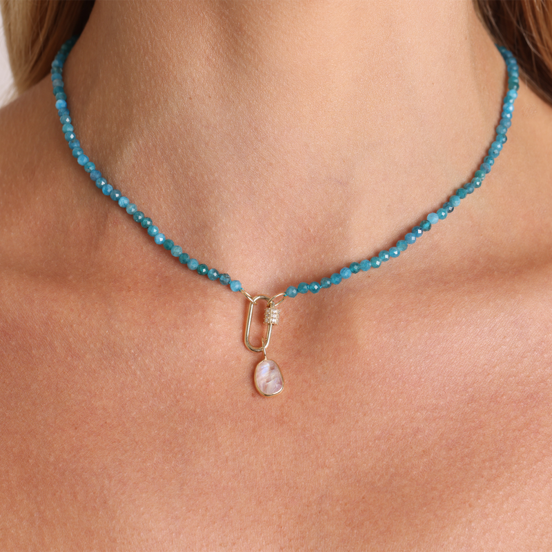 Blue Apatite Connector Necklace