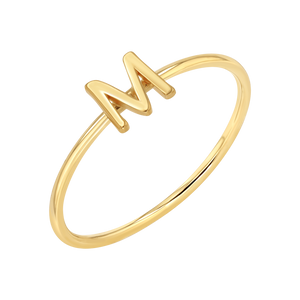 14K Gold Solid Letter Initial Ring – Baby Gold
