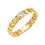 Diamond Solitaire Cuban Link Ring