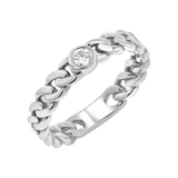 Diamond Solitaire Cuban Link Ring