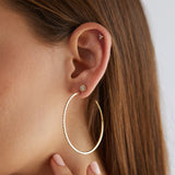 Large Diamond Hoop Earrings