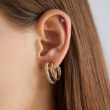 Two-Tone Double Hoop Earrings