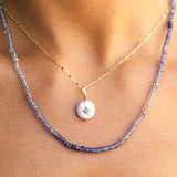 Gradient Blue Sapphire Beaded Necklace