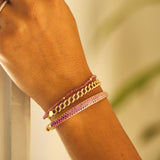 Ombré Pink Sapphire Cuff Bracelet