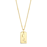 Diamond Initial Tag Charm