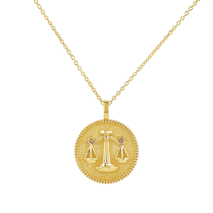 Zodiac Coin Medallion Necklace