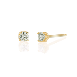 14K Gold Solitaire Studs