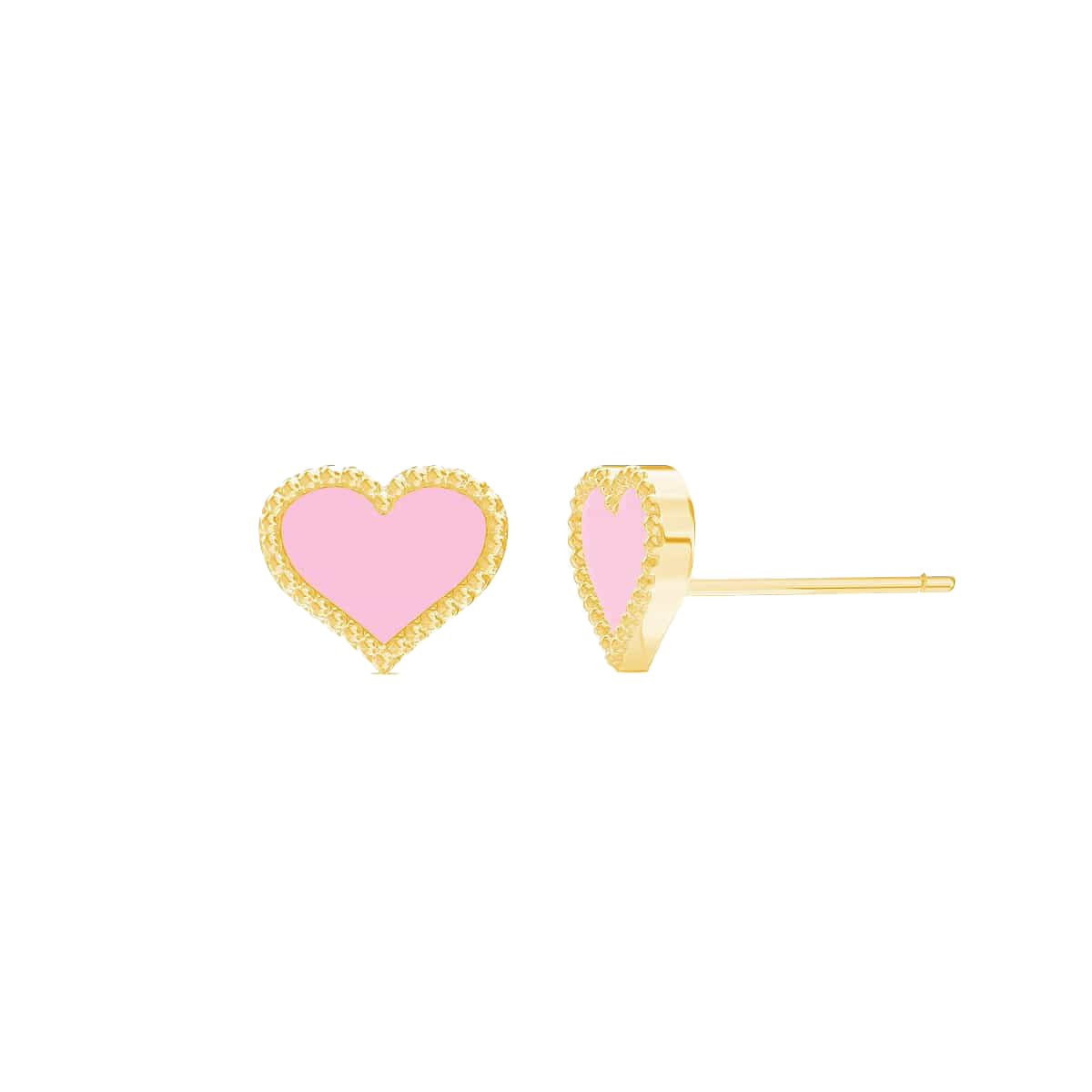 Enamel Heart Earrings – Baby Gold