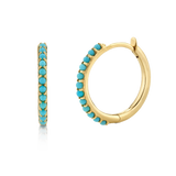 Turquoise Huggie Hoop Earrings