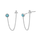 Turquoise & Diamond Duo Drop Earring