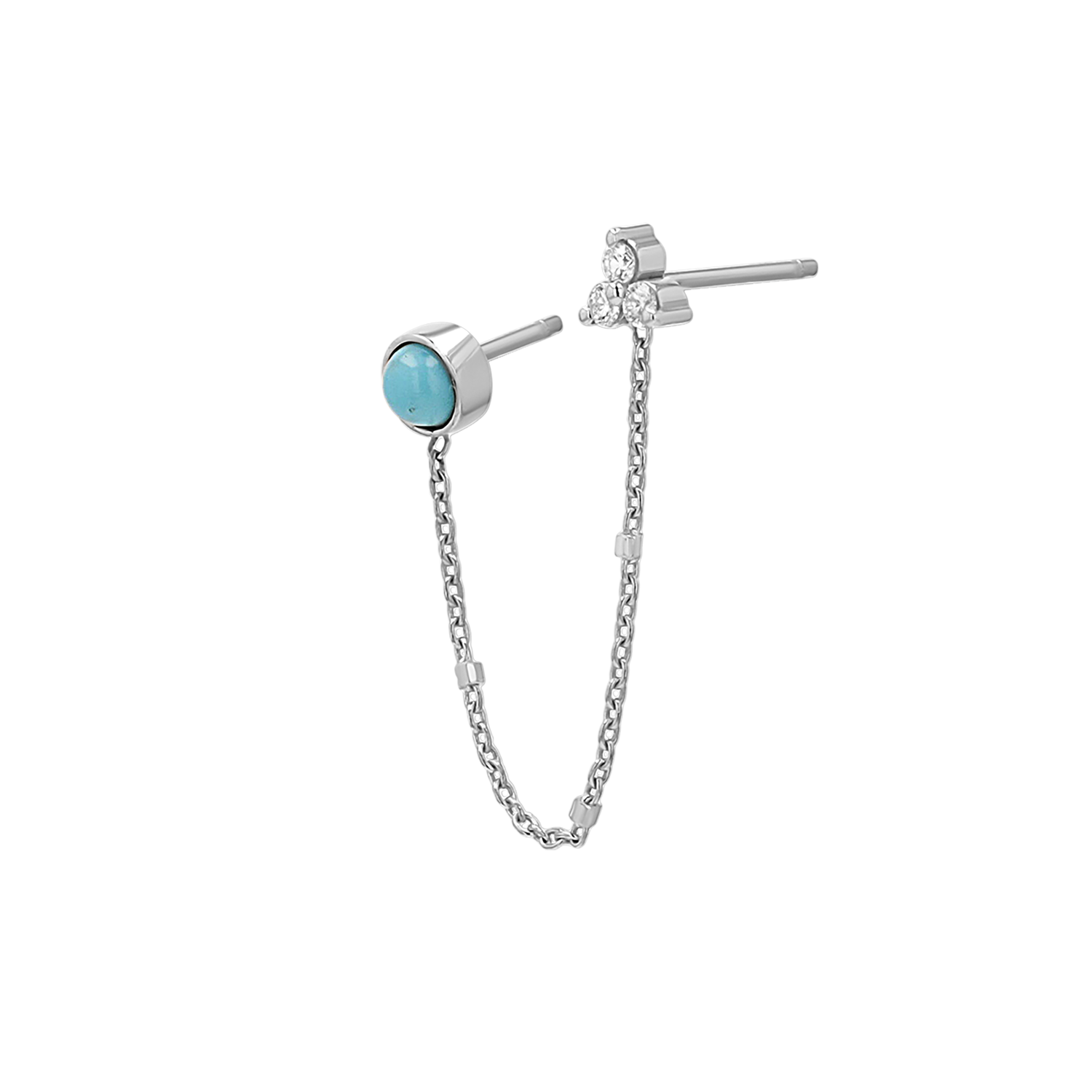 Turquoise & Diamond Duo Drop Earring