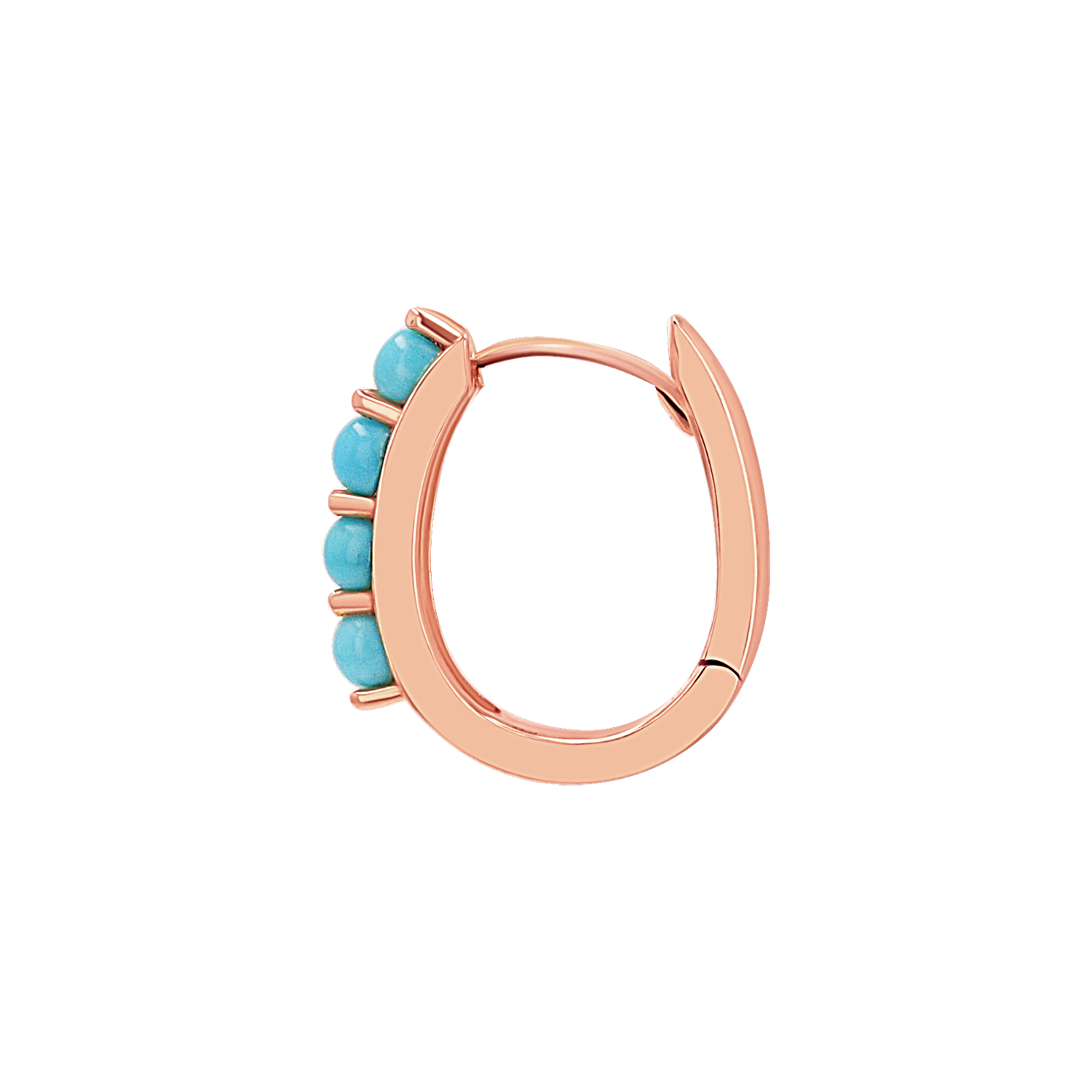 Genuine Turquoise Paper Clip Huggie Hoops