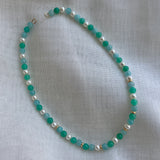 Pearl Aqua Connector Chain Necklace