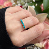 Genuine Turquoise Half Eternity Band