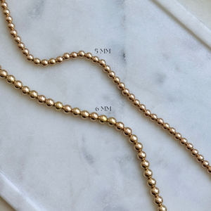 6mm Gold Bead Ball Necklace