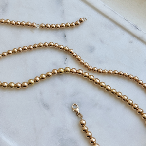 5mm Gold Bead Ball Necklace