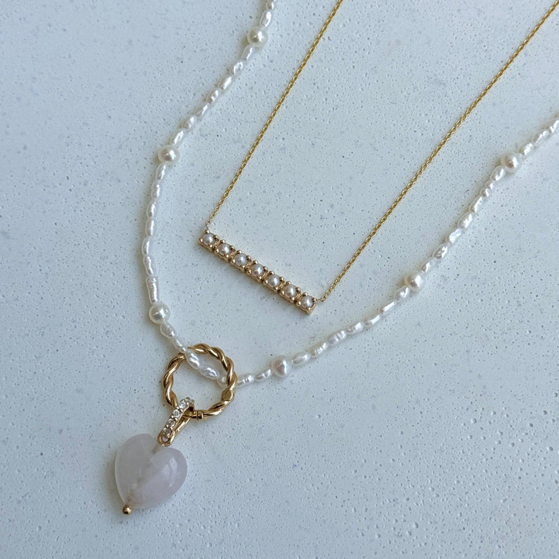 Dainty Pearl Station Necklace