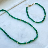 Green Onyx Gold Bead Bracelet